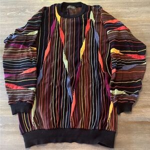 Tundra Men’s Sweater 3D Knit Colourful made in Canada Cotton Size Medium